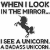 BADASS UNICORN AUFKLEBER (Vorderseite)