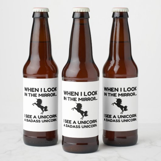 BADASS UNICORN BIERFLASCHENETIKETT (Flaschen)