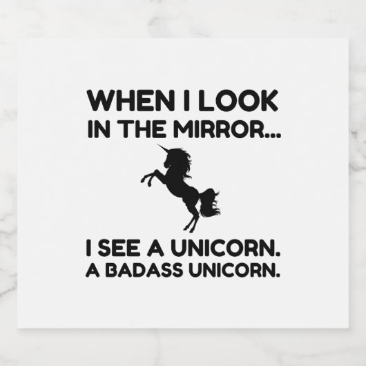 BADASS UNICORN BIERFLASCHENETIKETT (Einzelnes Label)