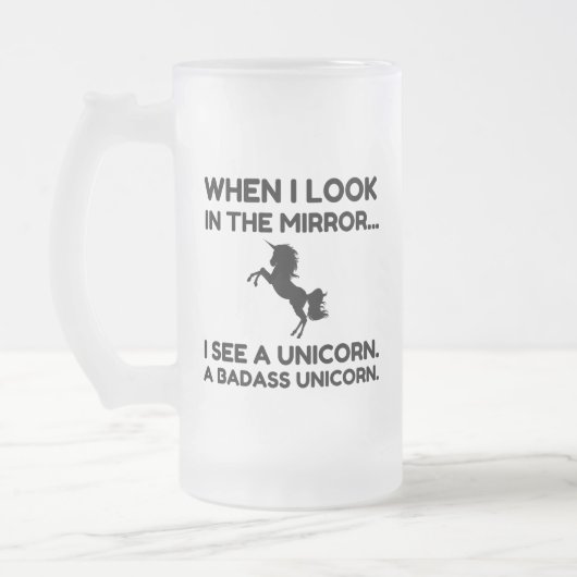 BADASS UNICORN MATTGLAS BIERGLAS (Links)