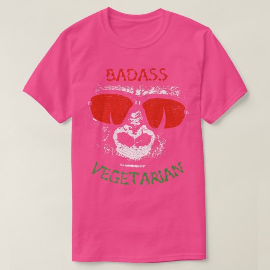 Badass Vegetarier (Gorilla) lustige coole Veggie-L T-Shirt (Design vorne)