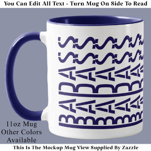 BADASS Verborgene Nachricht Moderne Trend-Typograf Tasse