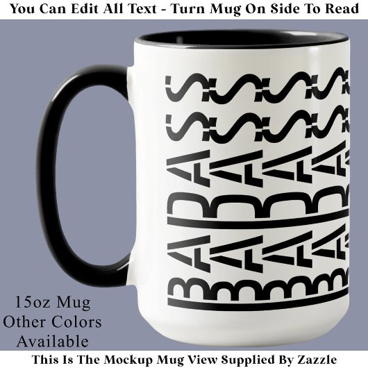 BADASS Versteckte Nachricht Moderne Trend-Typograf Tasse