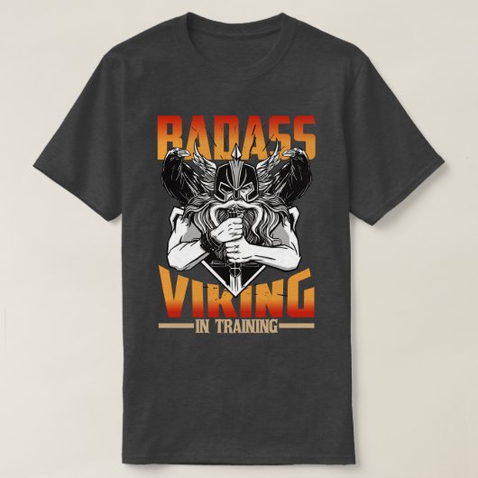 Badass-Wiking in der Valhalla Norse Fantasie T-Shirt (Design vorne)