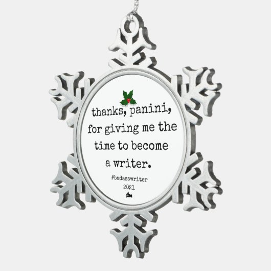 Badasswriter Baum-Ornament - Danke, Panini Schneeflocken Zinn-Ornament (Rechts)