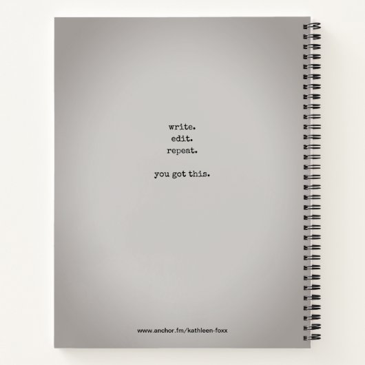 Badasswriter Podcast Spiral Notebook Notizblock (Rückseite)