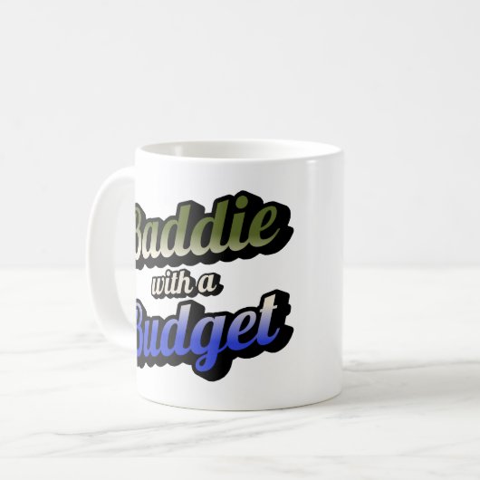 Baddie mit einer Haushaltskaffee-Tasse Kaffeetasse (Vorderseite Links)