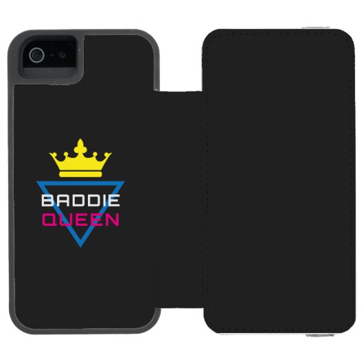 Baddie Queen Krone Y2K Incipio iPhone Geldbeutel-Hülle (Folio Geöffnet)