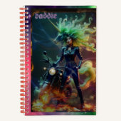 Baddie Unicorn Biker Notebook Notizblock (Vorderseite)