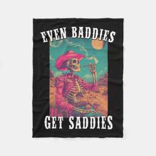 Baddies erhalten Saddies Vintag Cowboy Skeleton Ha Fleecedecke