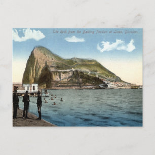 Bade-Pavillon, Linea, Felsen von Gibraltar Vintage Postkarte