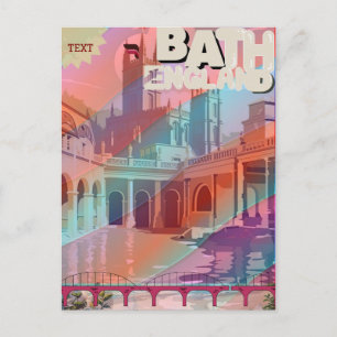 Bade-Reise-Druck England Geschenk Vintage-Postkart Postkarte