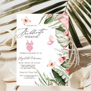 Badeanzug Palm Schmetterlinge Junggesellinnenabsch Einladung