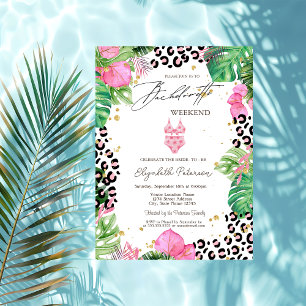 Badeanzüge Palm Hibiskus Junggesellinnenabschied Einladung