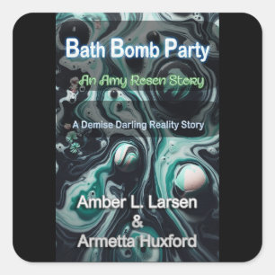 Badebomben-Party-Cover Quadratischer Aufkleber