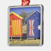Badeboxen, Middle Brighton Beach, Port 2 Silbernes Ornament (Links)