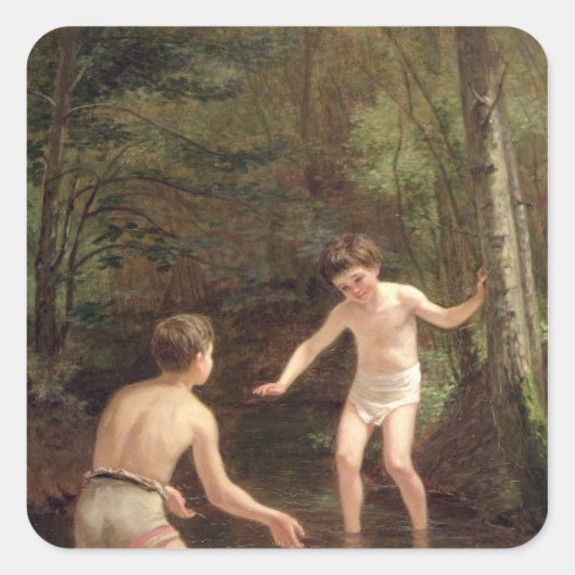 Badeboys, 1873 quadratischer aufkleber (Vorderseite)