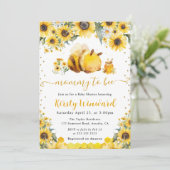 Badefarbe Sommerbeere und Sonnenblumen Babydusche Einladung (Stehend Vorderseite)