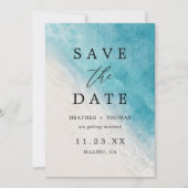 Badefarbe Sommerstrand KüsteRetten Sie das Datum Save The Date (Vorderseite)