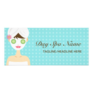 Badefrau mit Gesichtsmaske Day Spa Werbekarte