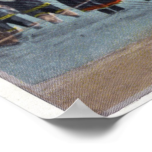 Badegäste am Strand Poster (Ecke)