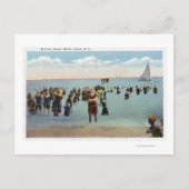 Badegäste am Strand Postkarte (Vorderseite)