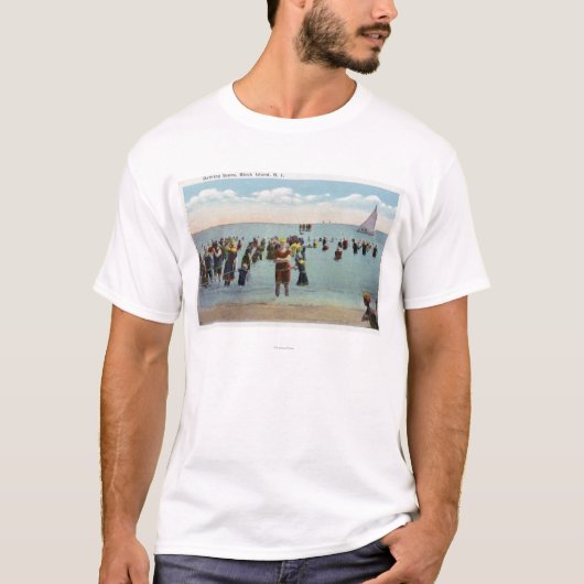 Badegäste am Strand T-Shirt (Vorderseite)