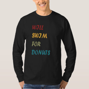 Badegäste schwimmen für Donuts, die das Schwimmen T-Shirt