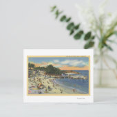 Badegäste und Badegäste am Strand Postkarte (Stehend Vorderseite)