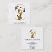 *~* Badegöttin mit Palm-Blätter Wasserurm Quadratische Visitenkarte (Vorne/Hinten)