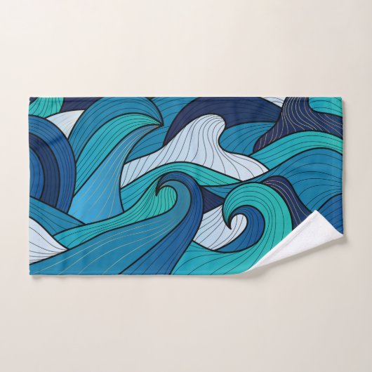 Badehandtuch - Blaue Blume Badhandtuch Set (Handtuch)