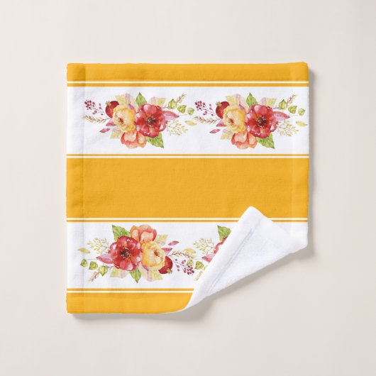 Badehandtuch im Blumenwasser Set (Waschlappen)