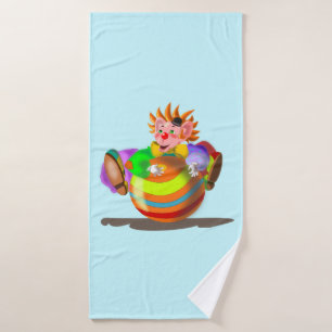Badehandtuch mit glücklichem Clown