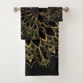 Badehandtuch-Set - Golden Bee Mandala Badhandtuch Set (Insitu)