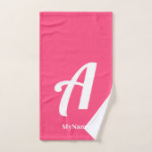 Badehandtuch-Set mit rosa Monogramm und Namen Badhandtuch Set (Handtuch)