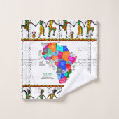 Badehandtücher-Sets Afrika-Karte Badhandtuch Set (Waschlappen)