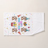 Badehandtücher-Sets, Happy Birthday Monkey Cupcake Badhandtuch Set (Handtuch)