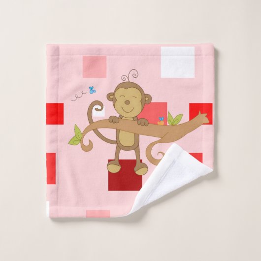 Badehandtücher-Sets Valentinstag, Affe Badhandtuch Set (Waschlappen)