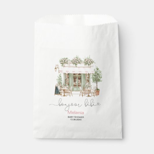 Badehaube Babydusche Papiertüte Geschenktütchen (Vorderseite)