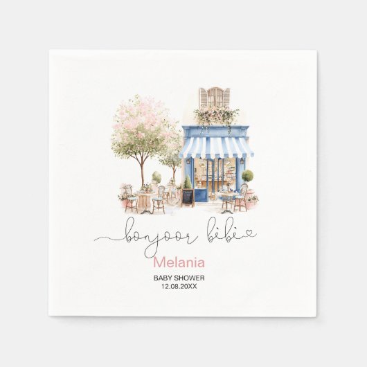 Badehaube Babydusche Papiertüte Serviette (Vorderseite)