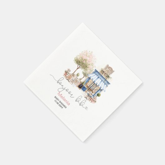 Badehaube Babydusche Papiertüte Serviette (Ecke)