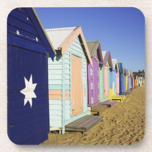 Badehäuschen, Middle Brighton Beach, Hafen Getränkeuntersetzer