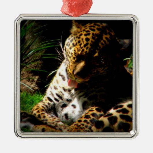 Badeleopard Ornament Aus Metall (Vorne)