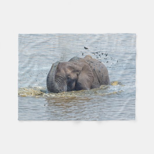 Badelephant Fleecedecke (Vorderseite (Horizontal))