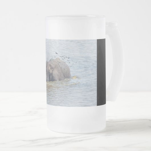 Badelephant Mattglas Bierglas (VorderseiteRechts)