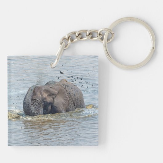 Badelephant Schlüsselanhänger (Rückseite)