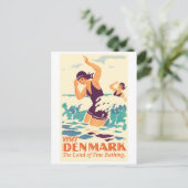 Bademädchen in Dänemark Postkarte (Stehend Vorderseite)