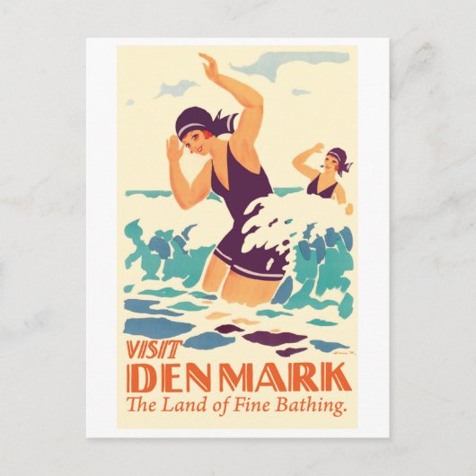 Bademädchen in Dänemark Postkarte (Vorderseite)