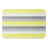 Badematte aus gelben, weißen und grauen Streifen (Vorderseite)