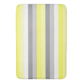 Badematte aus gelben, weißen und grauen Streifen (Vorderseite Vertikal)
